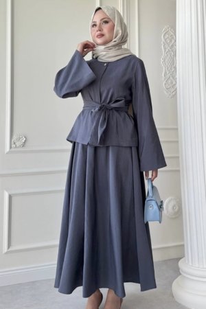 Tie Waist Modest Two Piece Set